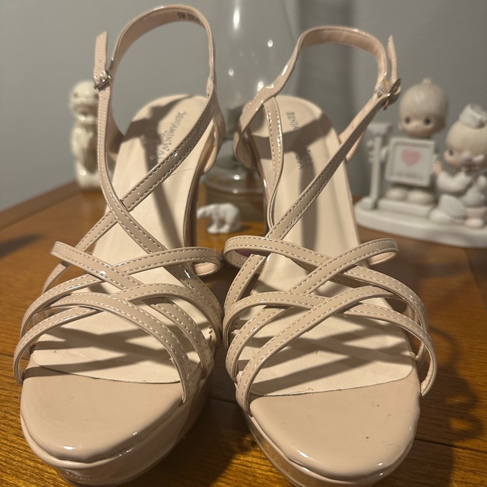 Touch Ups Cream Heels Strappy Sandals